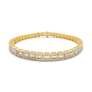 14K Solid Gold Emerald Bracelet 5.69ctw