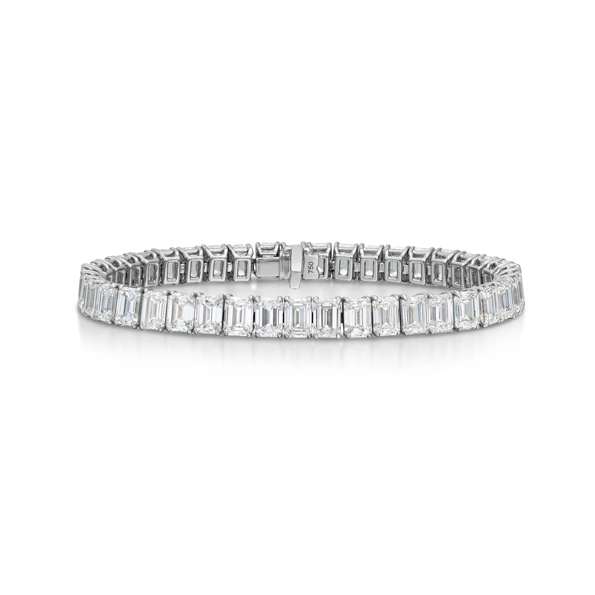 29.34 Carat Emerald Cut Diamond Line Bracelet