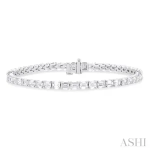 6.00 ctw East West Emerald Cut Diamond Fashion Tennis Bracelet in 14K White Gold