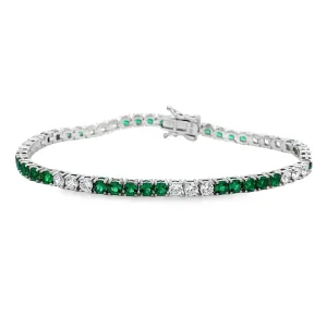 Alternating Tennis Bracelet (3 mm - 4 Prong)