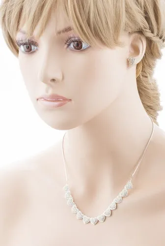 Beautiful Valentine's Crystal Rhinestone Fascinating Little Hearts Set J496 SLV