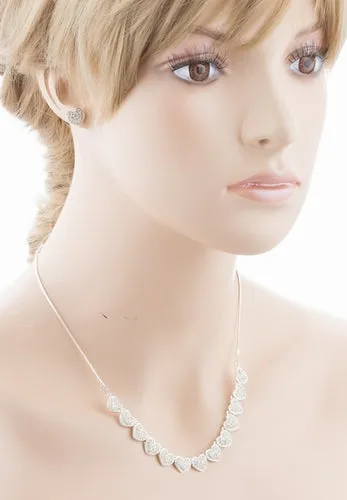 Beautiful Valentine's Crystal Rhinestone Fascinating Little Hearts Set J496 SLV