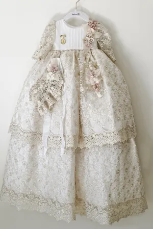 Christening Dress G049   Gold Plated Medal