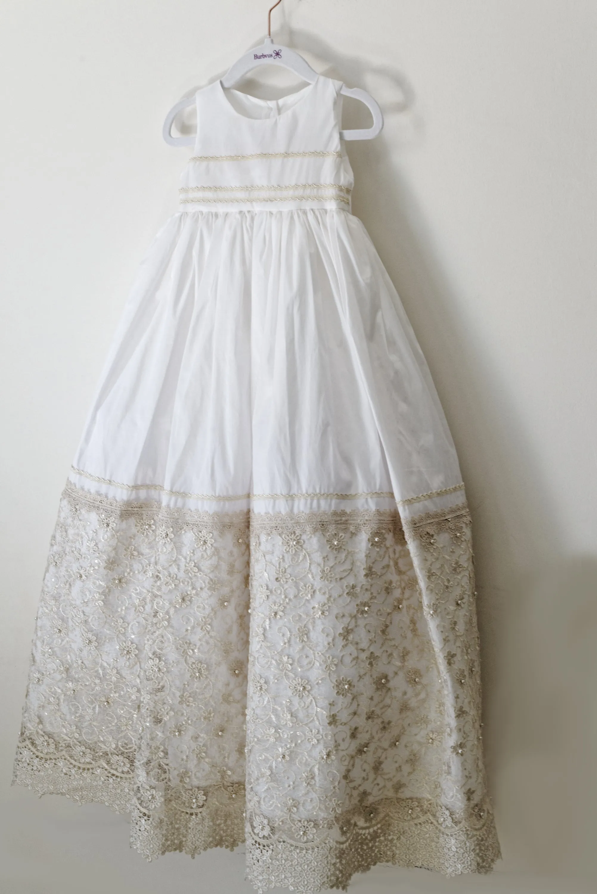 Christening Dress G049   Gold Plated Medal