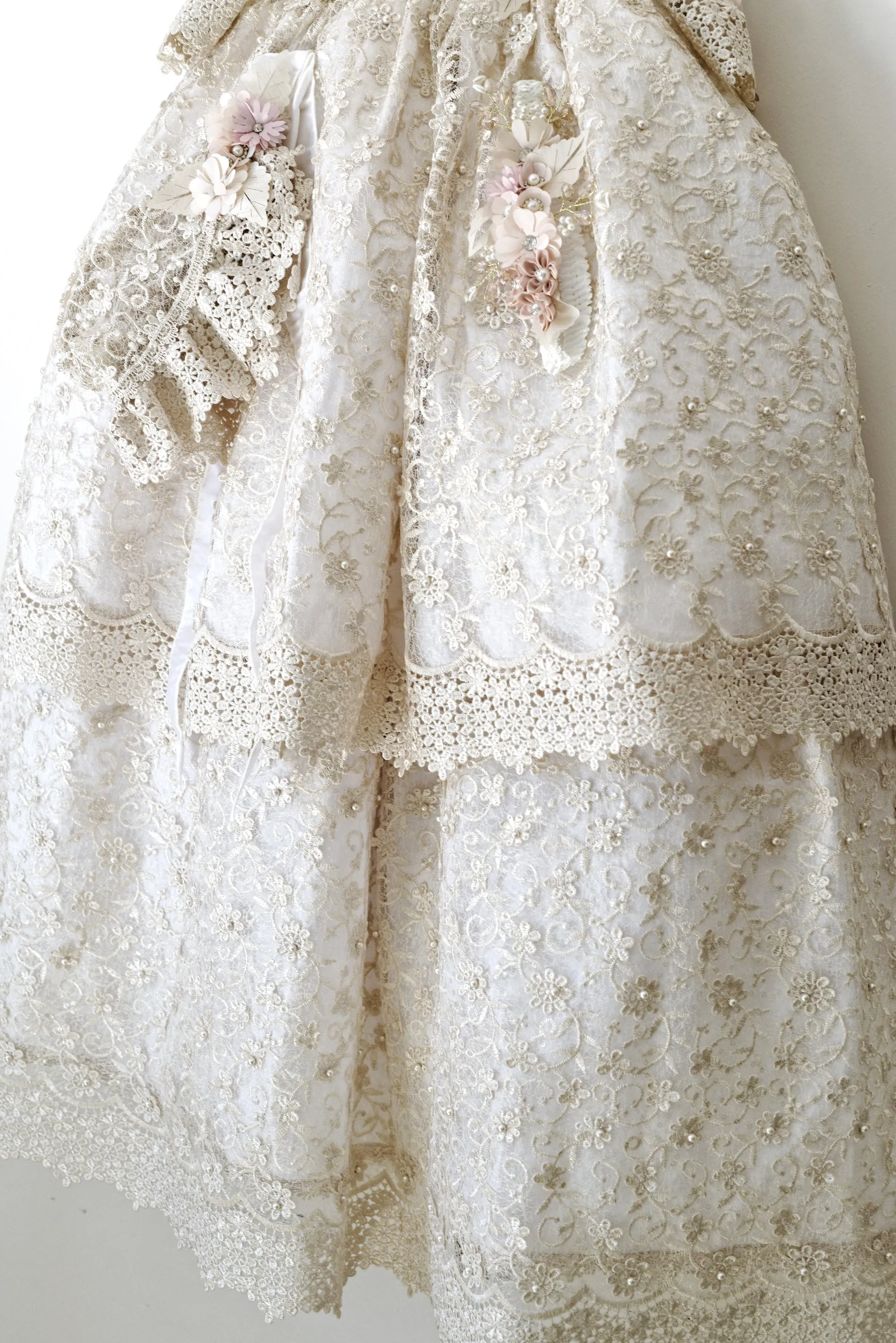 Christening Dress G049   Gold Plated Medal