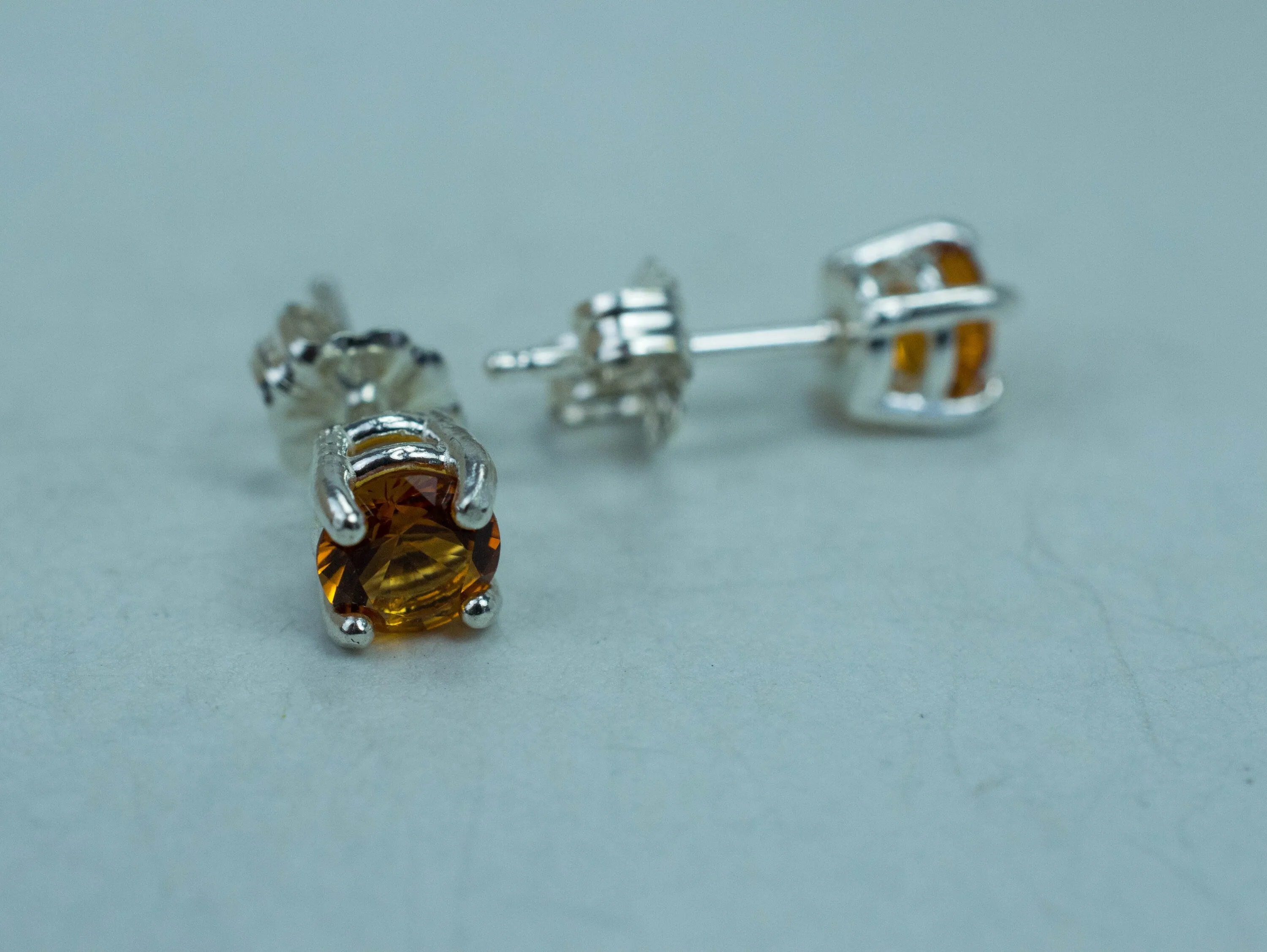 Citrine Earrings; Natural Untreated Uruguay Citrine; 0.745cts