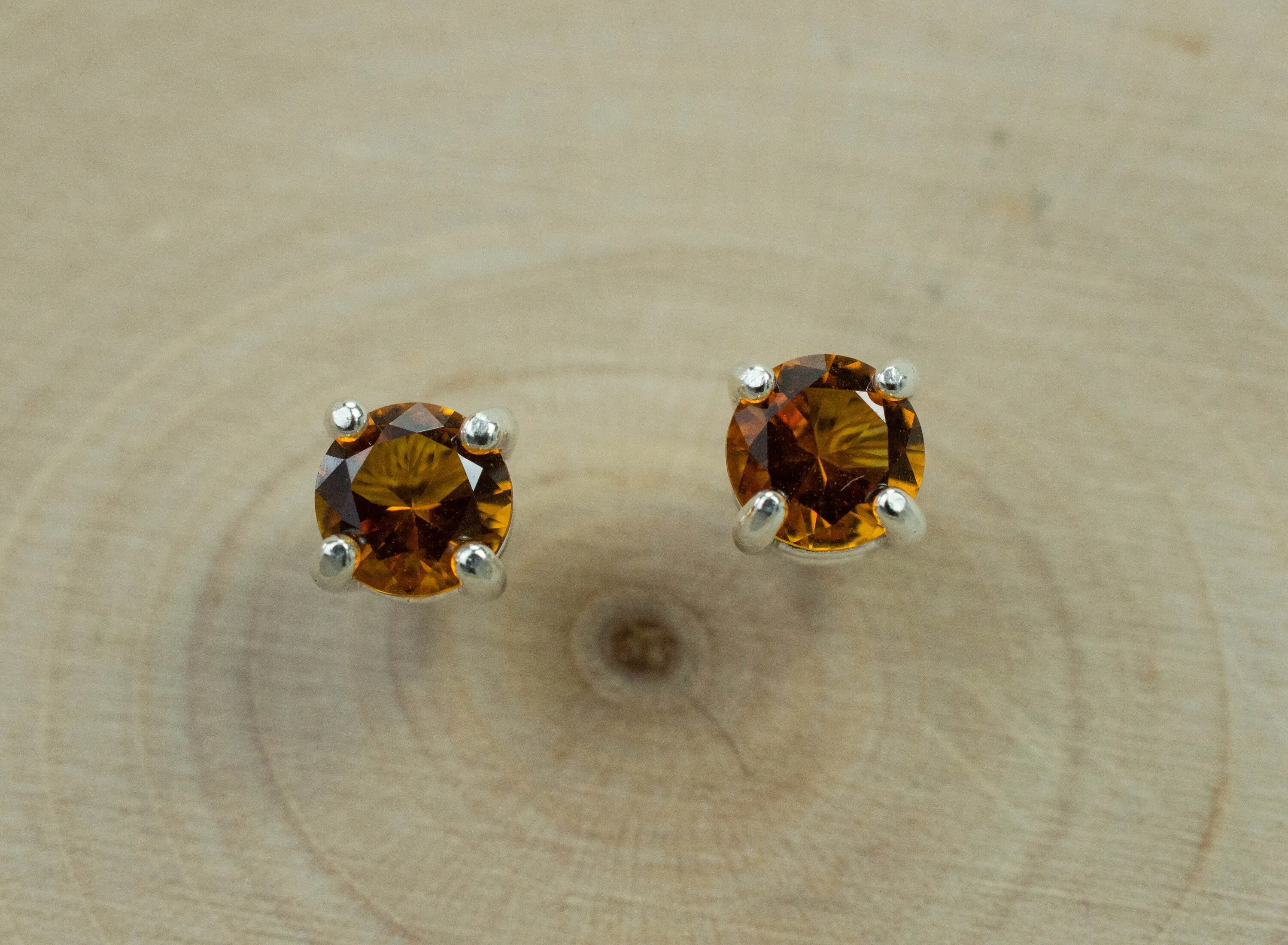 Citrine Earrings; Natural Untreated Uruguay Citrine; 0.745cts