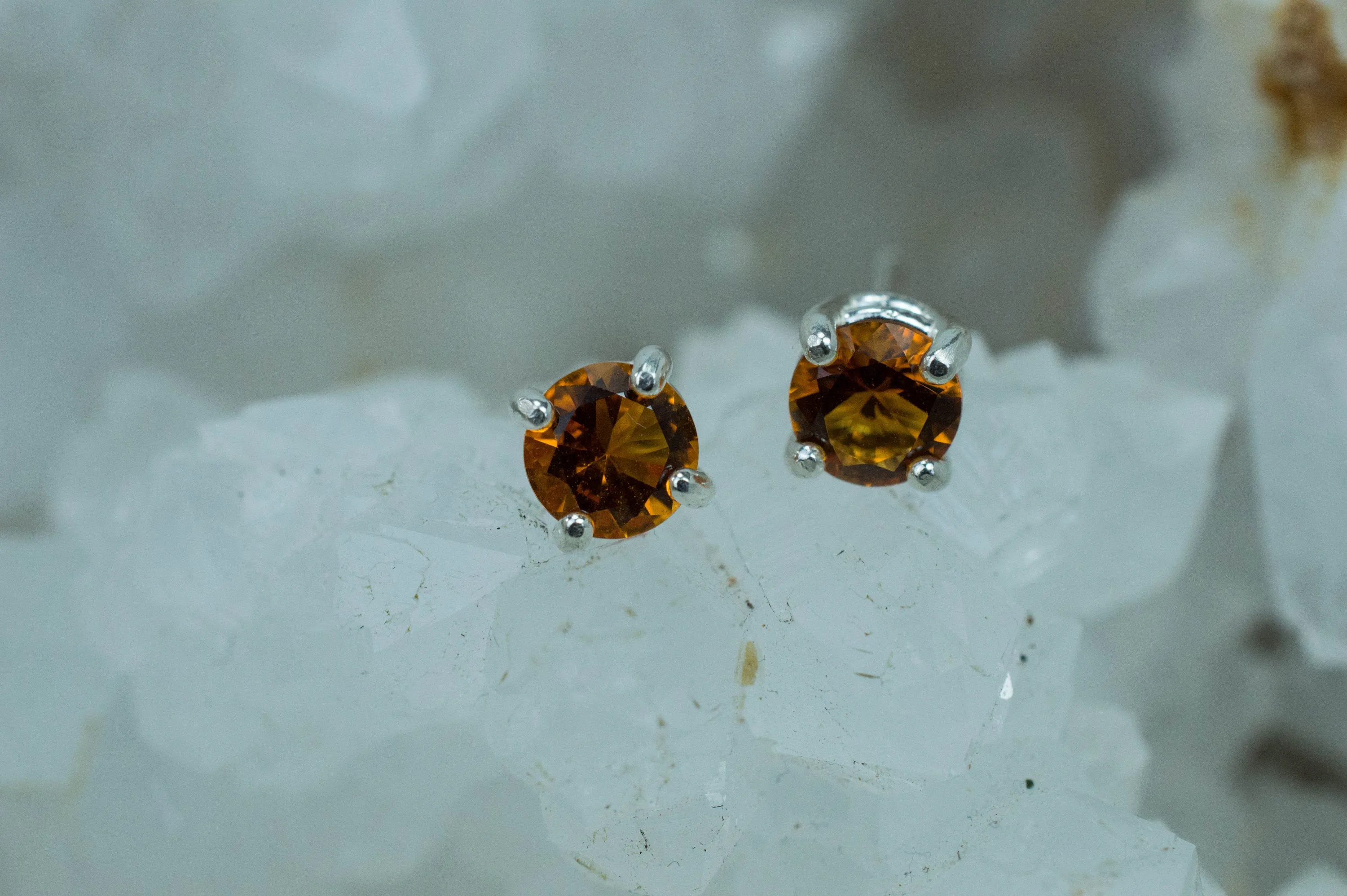 Citrine Earrings; Natural Untreated Uruguay Citrine; 0.745cts
