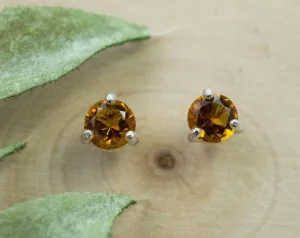 Citrine Earrings; Natural Untreated Uruguay Citrine; 0.780cts