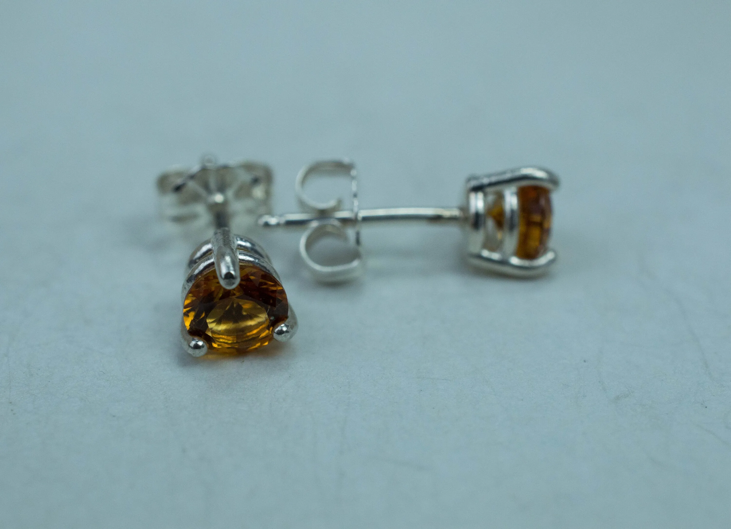 Citrine Earrings; Natural Untreated Uruguay Citrine; 0.780cts