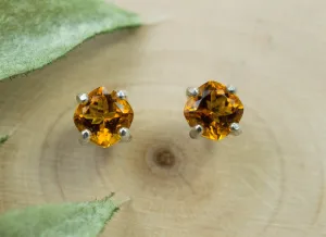 Citrine Earrings; Natural Untreated Uruguay Citrine; 0.940cts