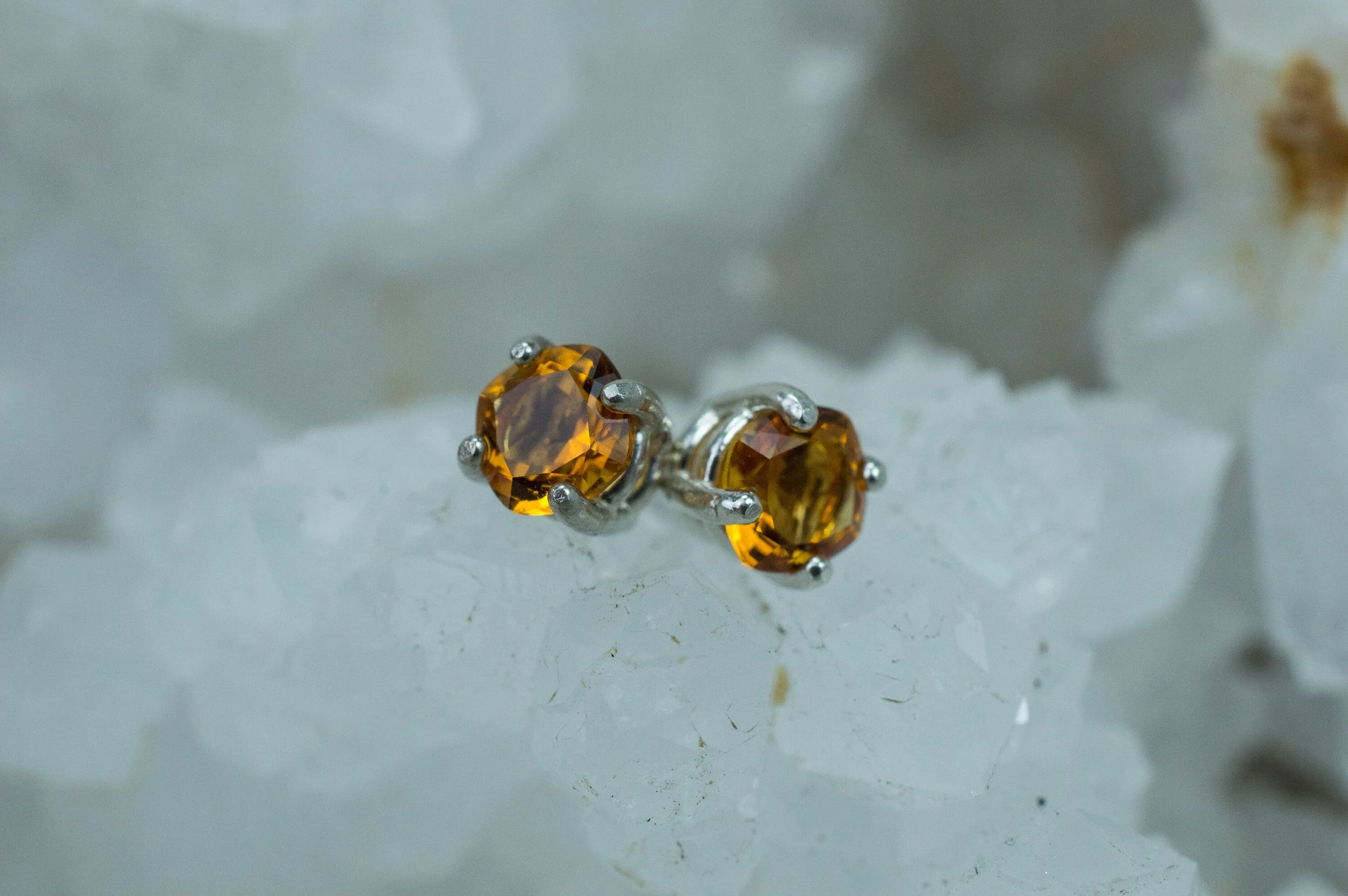 Citrine Earrings; Natural Untreated Uruguay Citrine; 0.940cts