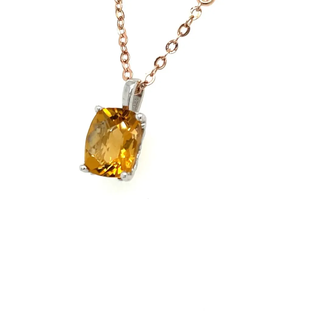 Citrine Pendant set in 14K White Gold at Regard Jewelry in Austin, Texas