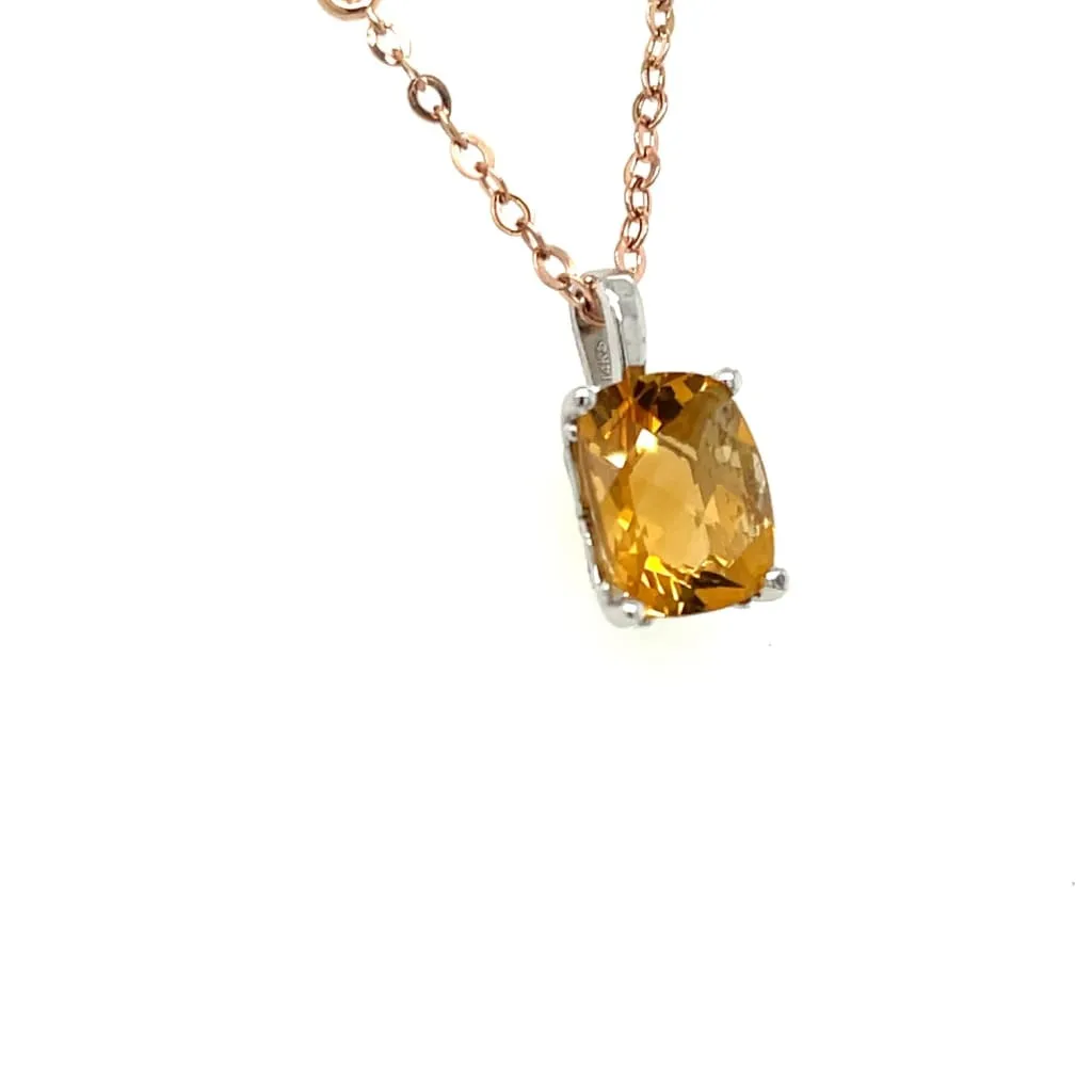 Citrine Pendant set in 14K White Gold at Regard Jewelry in Austin, Texas