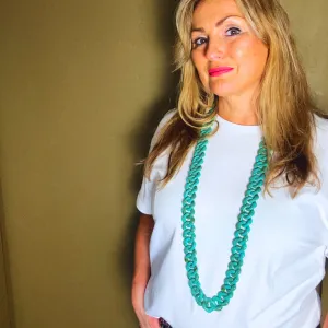 CLARISSA  long resin link necklace