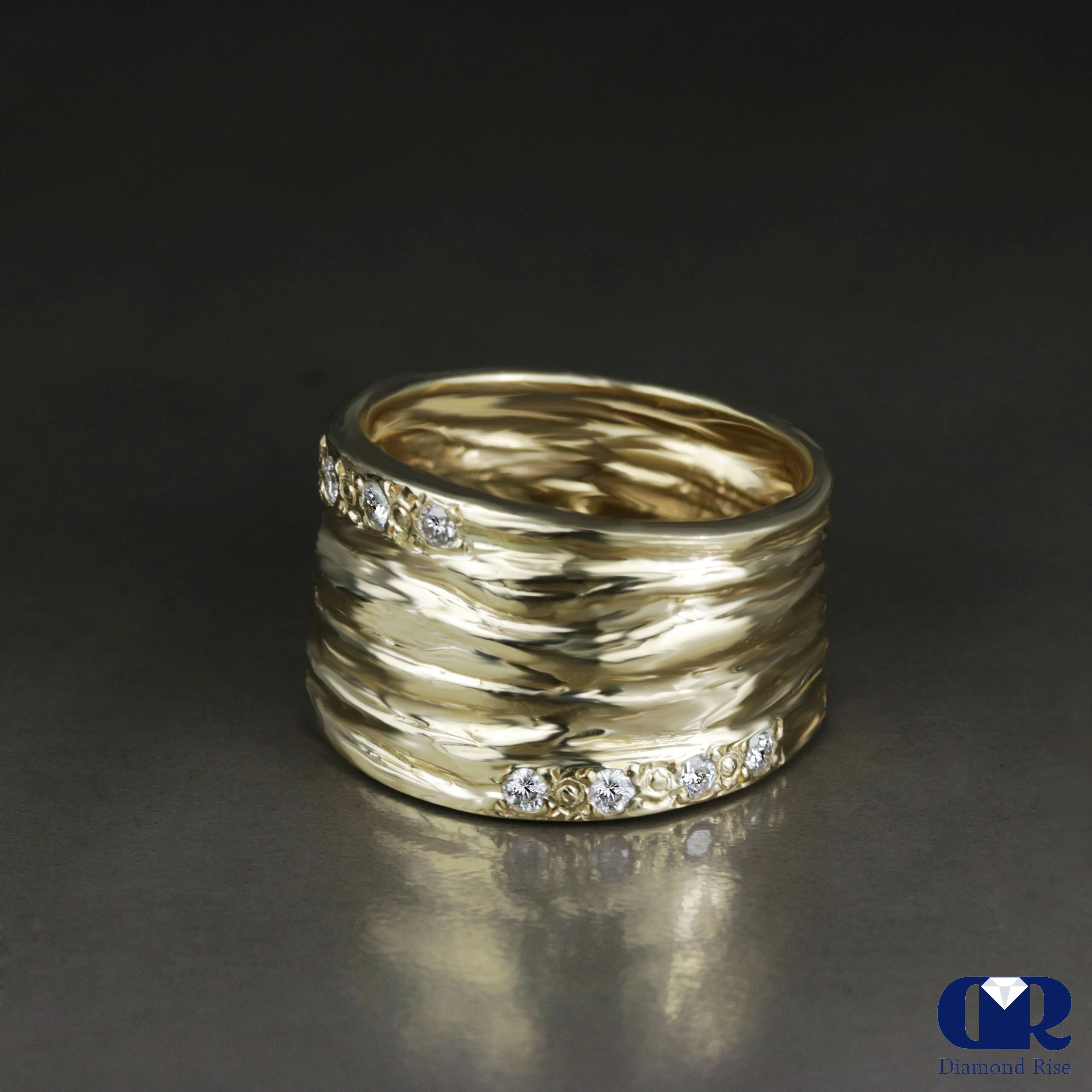 Handmade Diamond Ring In 10K Gold