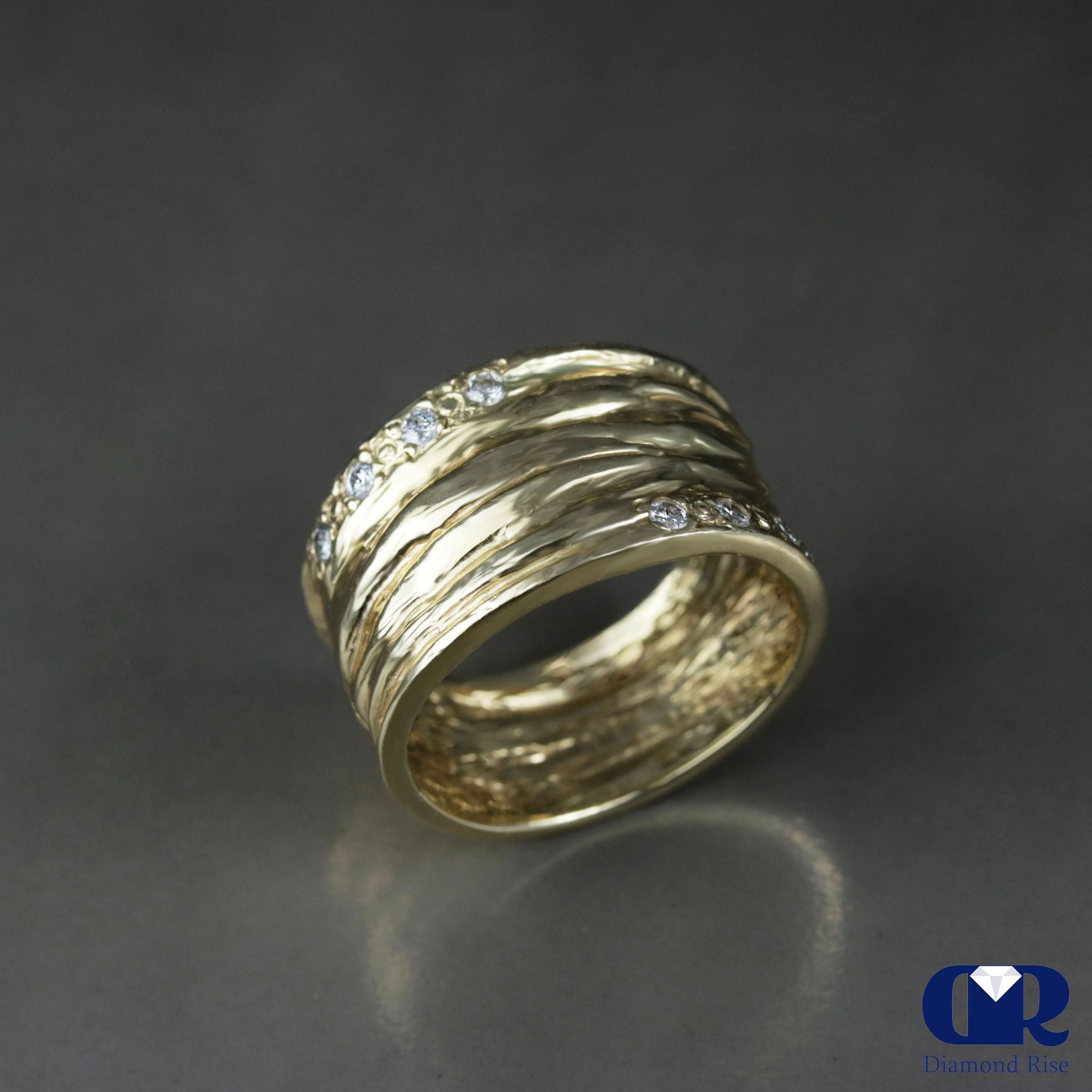 Handmade Diamond Ring In 10K Gold
