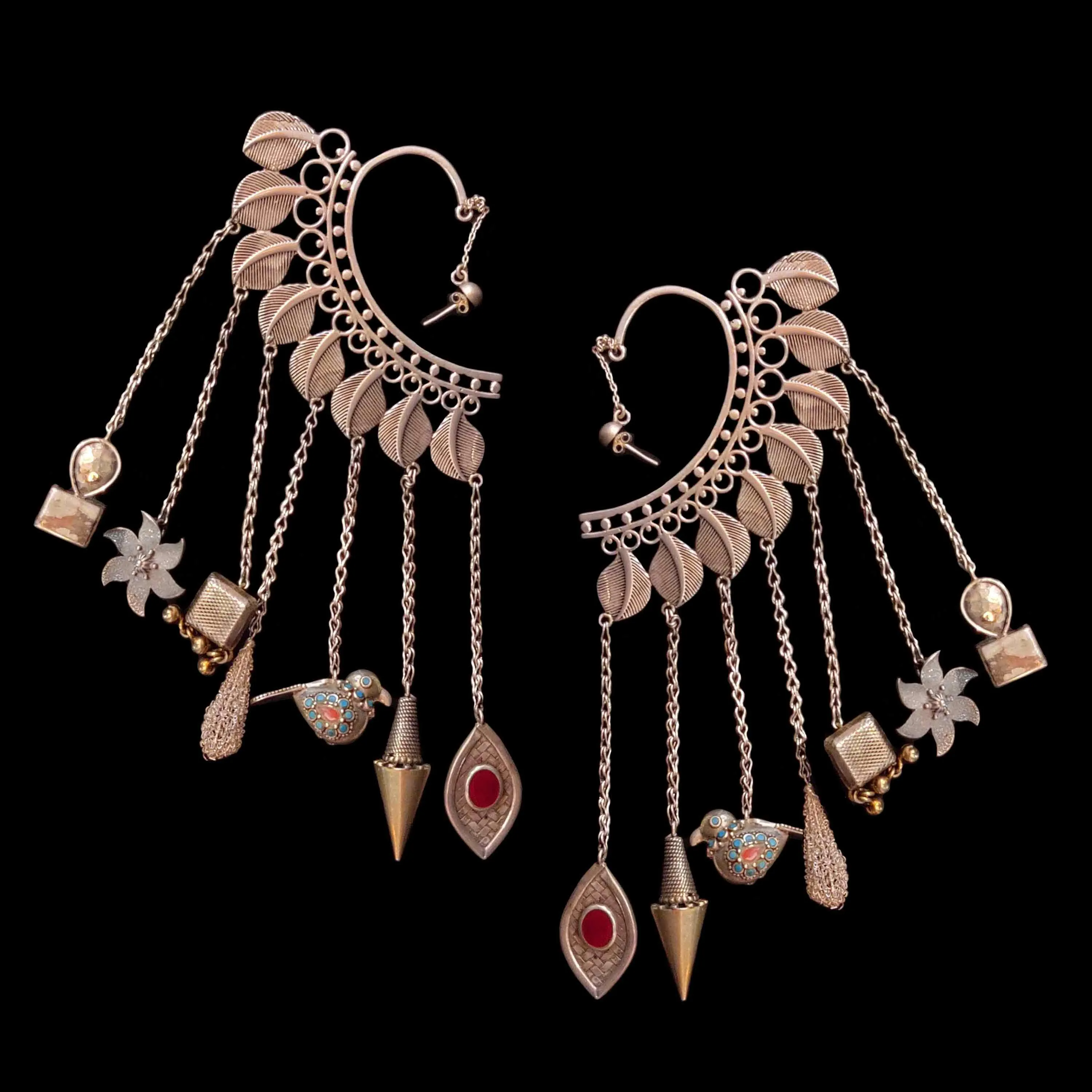 Leaves Ear Cuff With Different Charms