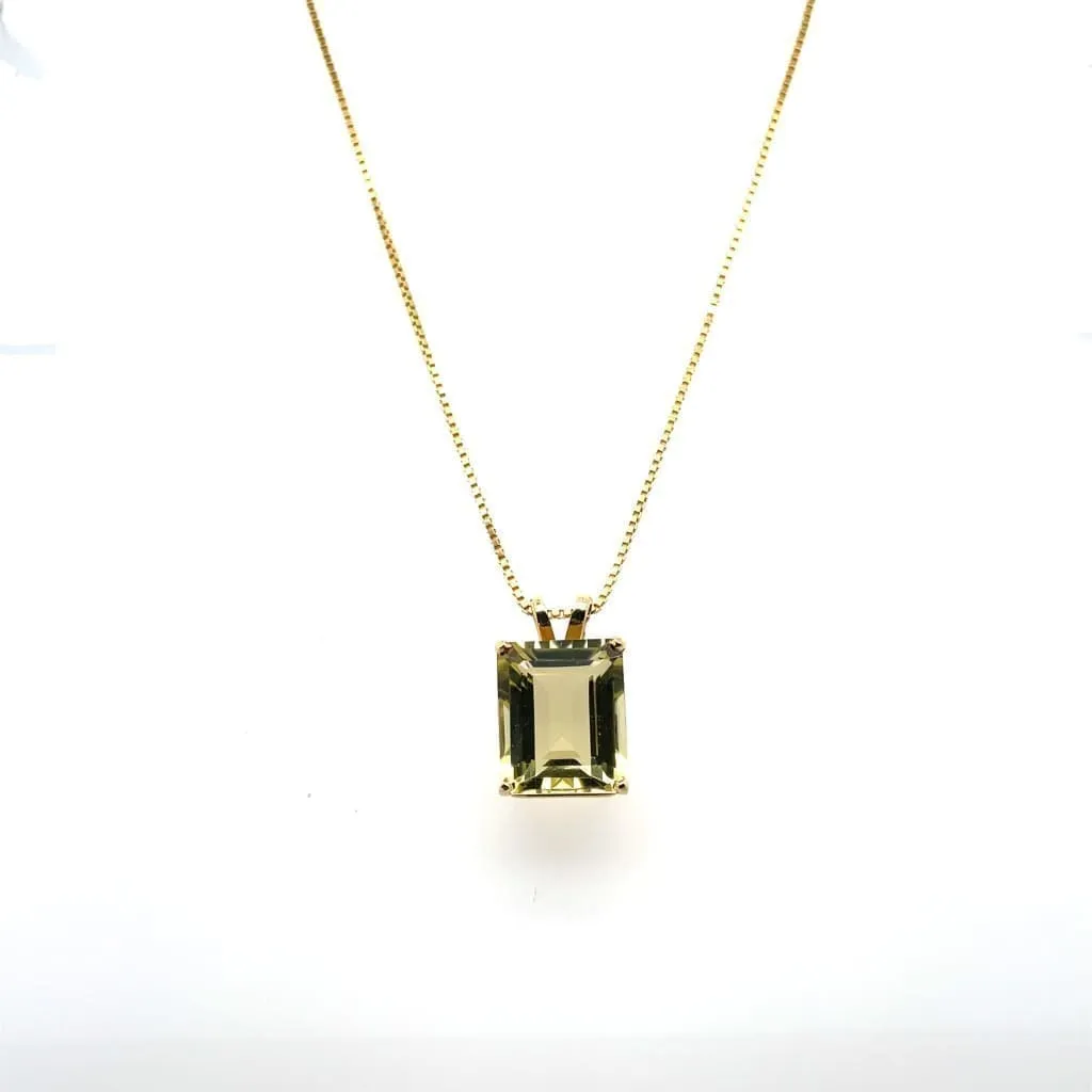 Lemon Citrine Set in 14k Yellow Gold Pendant at Regard Jewelry in Austin, Texas