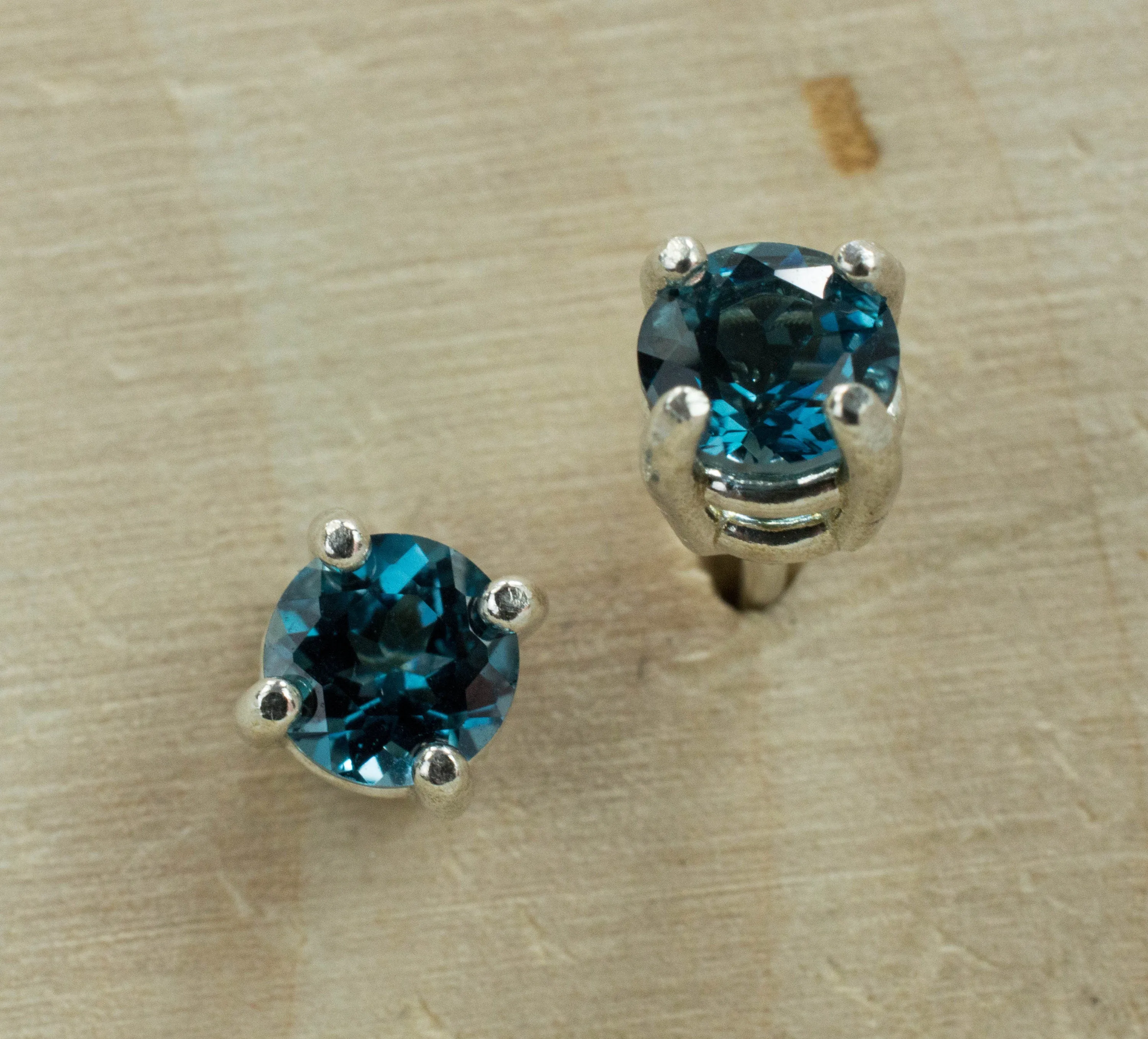 London Blue Topaz Earrings; Genuine Brazilian Topaz; 1.070cts