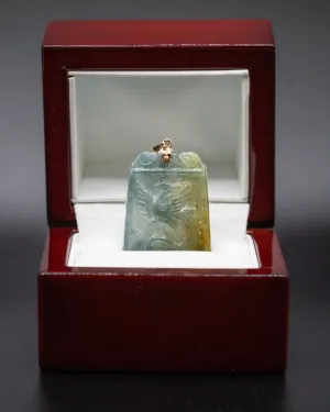 Micro Phoenix Blue Water Jade Pendant