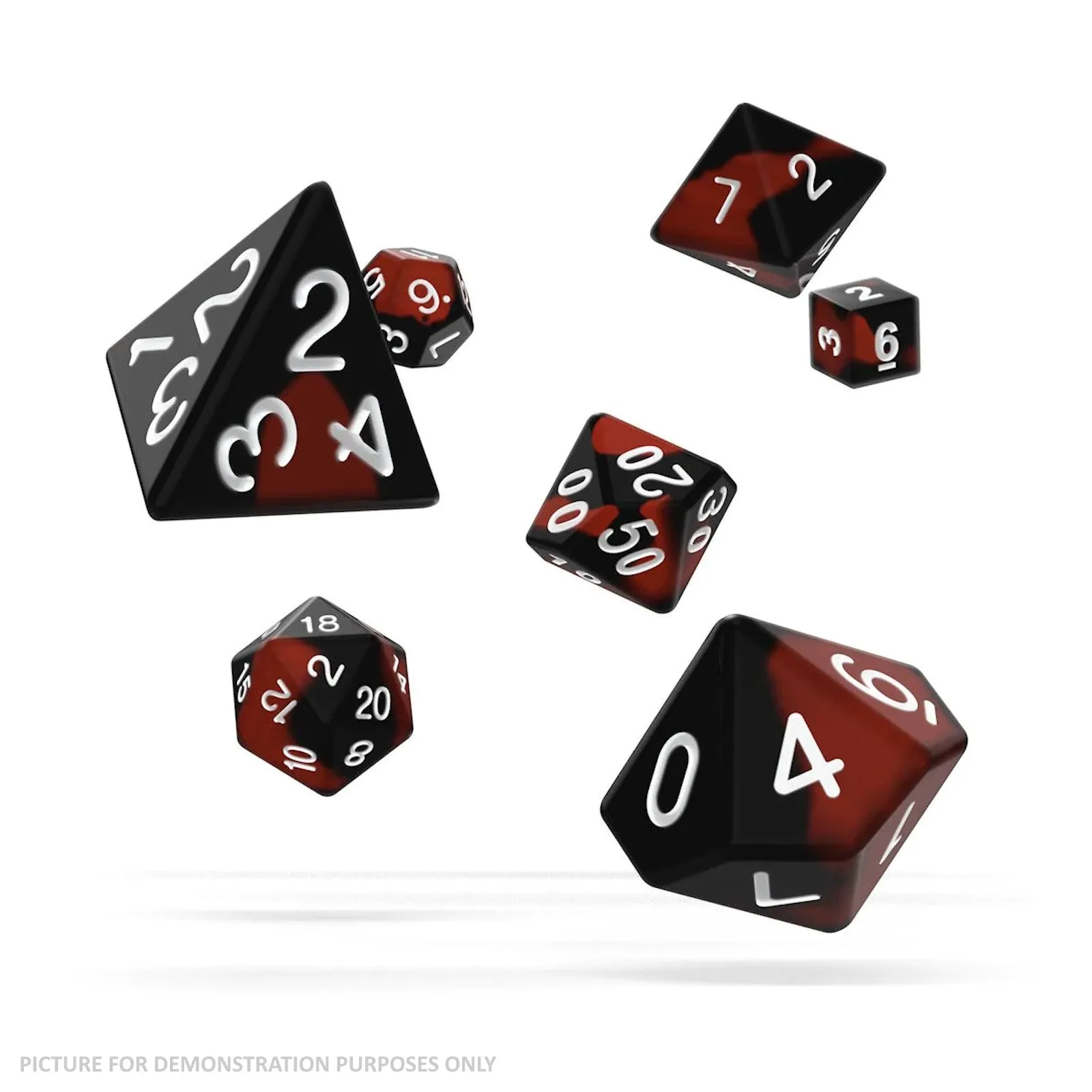 Oakie Doakie RPG Glow in the Dark Dice Set (7) - LAVA