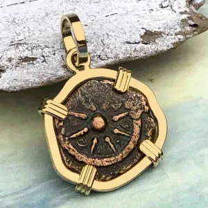 Top Grade Biblical Widow's Mite in 14K Gold Pendant | Artifact #3403